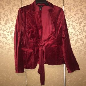 White House Black Market Red Velvet Blazer Jacket